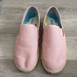 OluKai Pink Canvas Slip-On Shoes